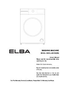 Manual Elba EWDC-J8051IN(WH) Washer-Dryer