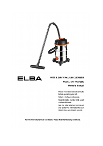 Manual Elba EVC-H1231(SS) Vacuum Cleaner