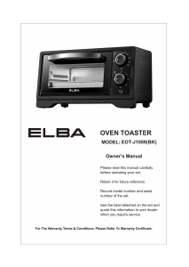 Manual Elba EOT-J1089(BK) Oven