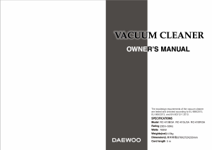 Manual Daewoo RC-410B/3A Vacuum Cleaner