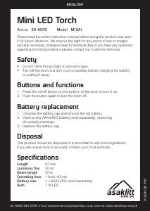 Manual Asaklitt 36-4839 Flashlight