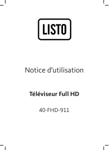 Mode d’emploi Listo 40-FHD-911 Téléviseur LCD