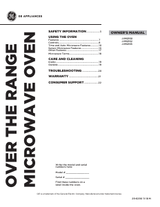 Manual GE JVM2162SMSS Microwave