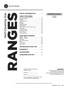 Manual GE PCGS930SELSS Range