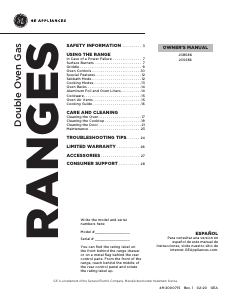 Manual GE JCGBS86SPSS Range