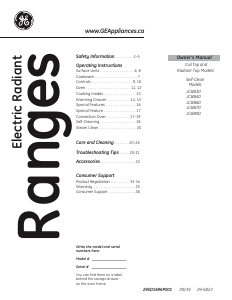 Handleiding GE JCB890SNSS Fornuis