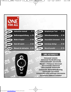 Manual One For All URC 6210 Remote Control
