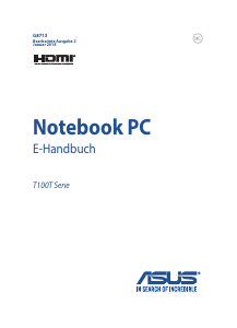Bedienungsanleitung Asus T100TA Transformer Book Notebook