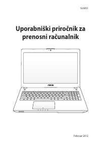 Priročnik Asus N46VB Prenosni računalnik