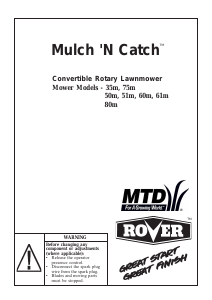 Handleiding Rover Regal SP Mulch N Catch 80m Grasmaaier
