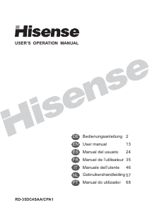 Handleiding Hisense RT280D4AW1 Koel-vries combinatie