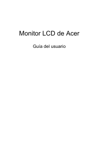 Manual de uso Acer EI292CURP Monitor de LCD