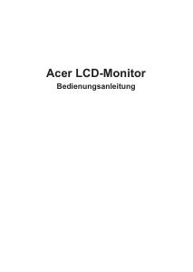Bedienungsanleitung Acer X38P LCD monitor