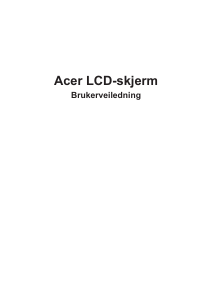 Bruksanvisning Acer X27P LCD-skjerm