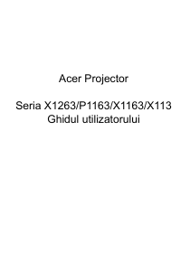 Manual Acer X1263N Proiector