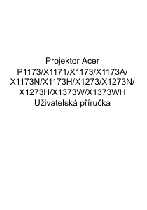 Manuál Acer X1273G Projektor