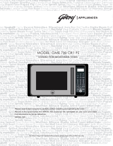 Manual Godrej GME 730 CR1 PZ Microwave