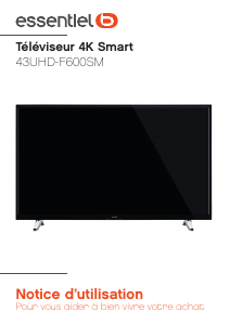 Mode d’emploi Essentiel B 43UHD-F600SM Téléviseur LED