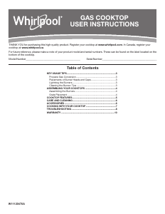 Mode d’emploi Whirlpool WCG55US6HW Table de cuisson