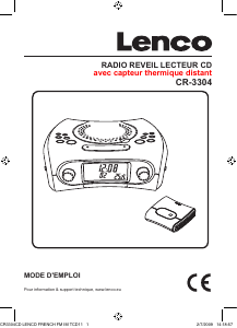 Mode d’emploi Lenco CR-3304 Radio-réveil