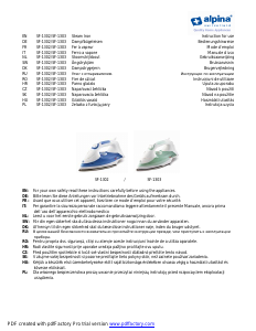 Manual Alpina SF-1302 Fier de călcat