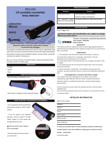 Manual de uso Steren SEG-045 Detector de dinero falso