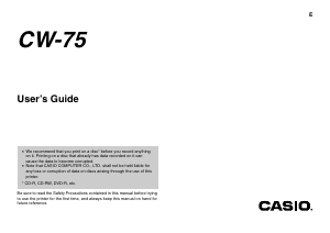 Manual Casio CW-75 Label Printer