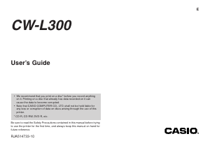 Manual Casio CW-L300 Label Printer
