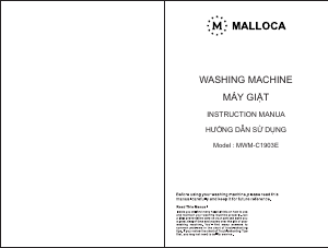 Hướng dẫn sử dụng Malloca MWM-C1903E Máy giặt