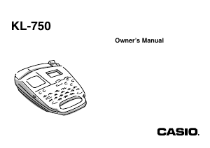 Manual Casio KL-750 Label Printer