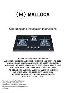 Handleiding Malloca GHG 724-MCB Kookplaat