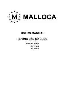 Manual Malloca MC 9018HS Cooker Hood