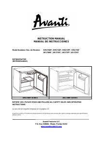 Manual de uso Avanti AR172PF Refrigerador