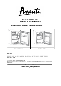 Manual Avanti AR2406W Refrigerator