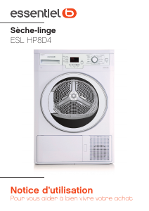 Mode d’emploi Essentiel B ESL HP8D4 Sèche-linge