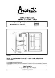 Manual de uso Avanti RM24226PS Refrigerador