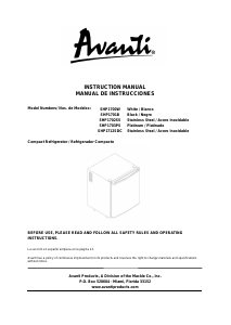 Manual Avanti SHP1701B Refrigerator