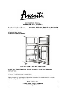 Manual Avanti RA3106WT Fridge-Freezer