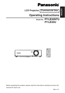 Manual de uso Panasonic PT-LB30U Proyector