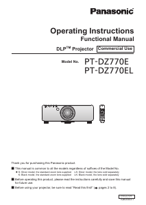 Manual Panasonic PT-DZ770E Projector