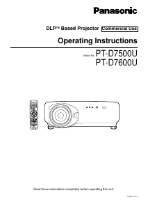 Manual Panasonic PT-D7600U Projector