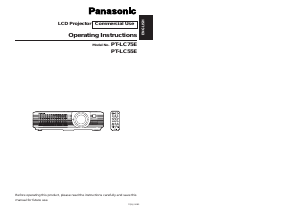 Manual Panasonic PT-LC75E Projector