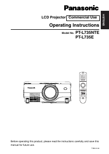 Manual Panasonic PT-L735E Projector