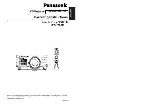 Manual Panasonic PT-L780E Projector