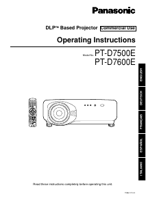 Manual Panasonic PT-D7600E Projector
