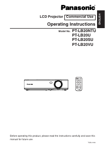 Manual de uso Panasonic PT-LB20NTU Proyector