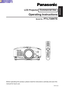 Manual Panasonic PT-L730NTE Projector