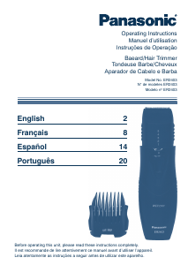 Manual de uso Panasonic ER-2403K Cortapelos