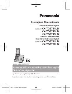 Manual Panasonic KX-TG6722LBB Telefone sem fio