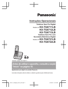 Manual Panasonic KX-TG6711LBB Telefone sem fio